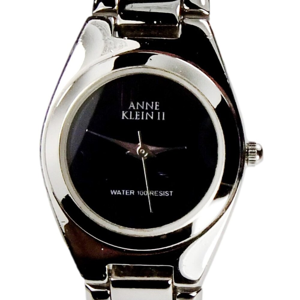 ANNE KLEIN II Ladies Model 10/3095 AL21 Watch Womens 6 3/4" Wrist Round Black...